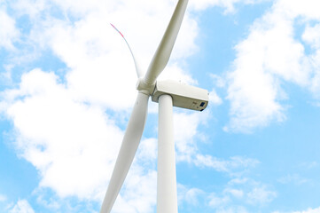 wind turbine on blue sky