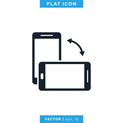 Smartphone Icon Vector Design Template. Rotate Smartphone Illustration