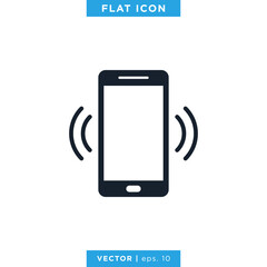 Smartphone Icon Vector Design Template. Ringing Phone Illustration