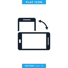 Smartphone Icon Vector Design Template. Rotate Smartphone Illustration