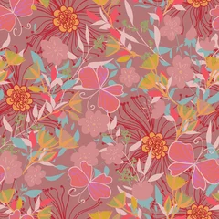 Gordijnen Bloemendesign Floral seamles pattern.  © lidiebug