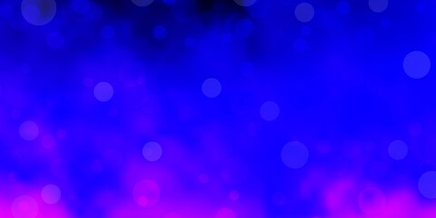 Light Purple, Pink vector texture with disks. Abstract decorative design in gradient style with bubbles. Pattern for websites.