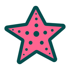 Caribbean Starfish icon vector. Filled flat Starfish symbol.