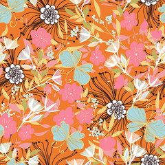 1706 Australian Floral Summer Seamless Pattern - 363385457