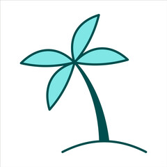 palm tree in the sand icon summer
