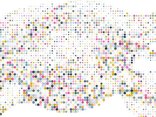 Polka dot halftone perforated vector texture design. Circle elements wave. Comic points, polka dot circles halftone canvas.