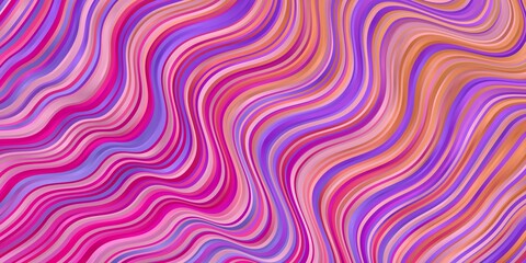 Obraz premium Light Pink, Red vector template with curved lines. Colorful geometric sample with gradient curves. Smart design for your promotions.