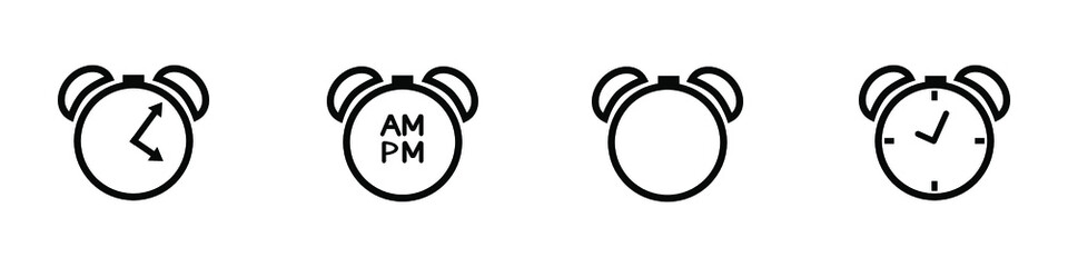alarm clock icon. line style - stock vector