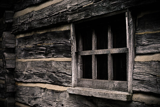 old abandoned house window