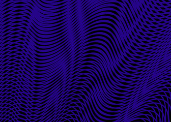Naklejka premium Phantom blue mystical vector background with linear moire effect optical illusion. Can be used as design of books, websites, accessories for phones and tablet, title, image for blog.