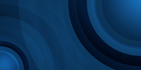 Obraz premium Blue and black fluid circle wave color presentation background. Dynamic shape element vector illustration for business and corporate.