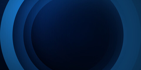 Abstract 3D circle paper cut layer gradient background blue and black color for business and corporate