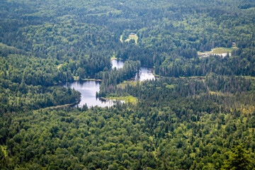 An aerial view of the Adirondack Mountains.  - 363389820