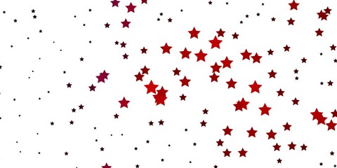 Dark Red vector template with neon stars. Blur decorative design in simple style with stars. Pattern for websites, landing pages.