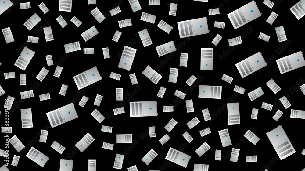 Poster endless seamless pattern of beautiful digital virtual virtual modern new it system units of computer