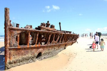 Maheno Shipwreck on Fraser Island, Queensland, Australia