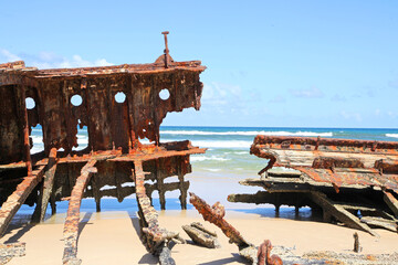Maheno Shipwreck on Fraser Island, Queensland, Australia