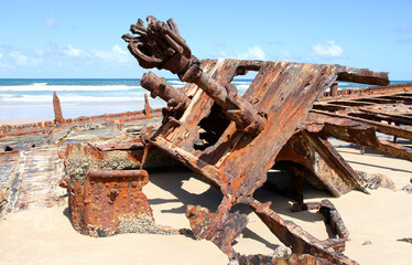 Maheno Shipwreck on Fraser Island, Queensland, Australia