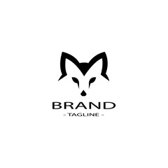 creative vector fox head logo isolated on white background