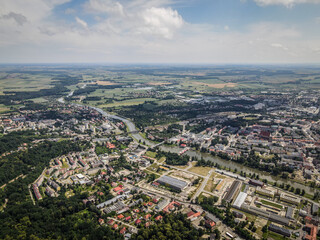 Fototapeta na wymiar Nysa in Poland from the air