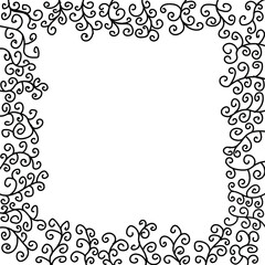 black and white frame with floral ornament