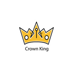 crown king logo illustration icon, design vector template