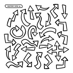 Hand drawn arrow set vector