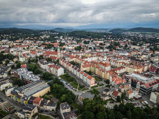 Jelenia Góry in Poland from the air