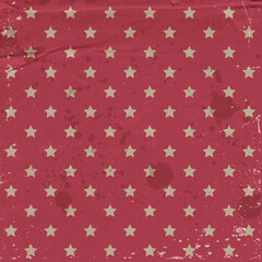 vector vintage wrapping paper, old distressed weathered, worn background with wrinkles and star pattern