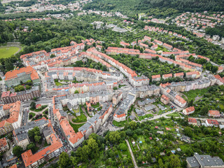 Walbrzych city in Poland from a bird view