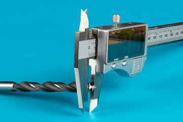 Modern digital vernier caliper close-up. Accurate measurement of various sizes
