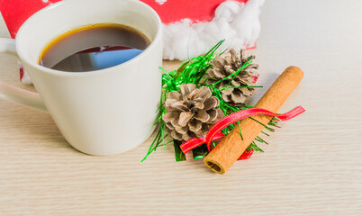 Obraz na płótnie Canvas Christmas coffee with cinnamon