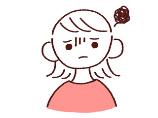 困り顔の若い女性 