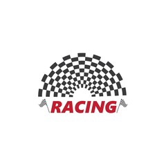 racing flag icon of automotif illustration vector