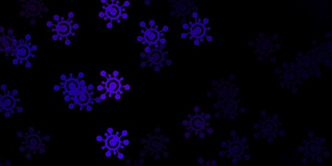 Dark purple vector texture with disease symbols.