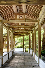Chinese style classical architecture corridor
