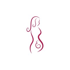 beauty pregnant women vector icon