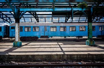 Old diesel trains still function in Havana, Cuba