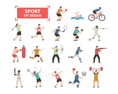 Sport collection color set design