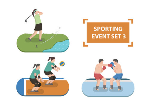 Sporting event collection color set 3
