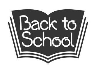 Back to school text on book. Knowledge day sign