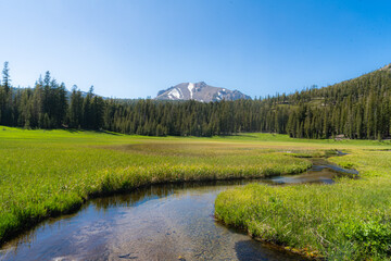 Lassen Volcanic National Park Landscape, Located at Northern California United States 