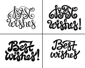 Best wishes lettering set greeting cards or poster