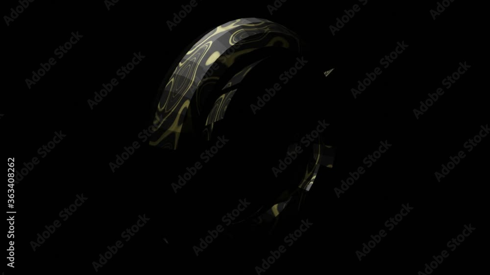 Aufkleber hd video of abstract seamless rotating 360 animation loop of 3d render object with beautiful texture
