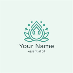 Simple and Luxury Essential Oil Logo Design