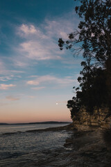 Fototapeta na wymiar beautiful Tasmanian beach landscape with calm serene ocean