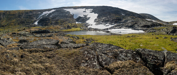 Amazing mountain landscape with colorful cloudless sky. Travel and hiking concept. Mountain landscape beauty world.