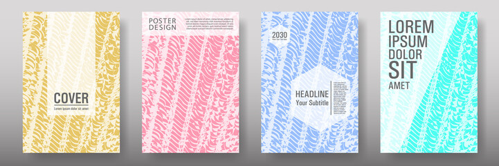 Cover page design templates set.