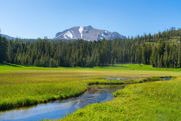 Lassen Volcanic National Park Landscape, Located at Northern California United States 