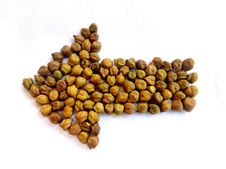 Black Chick Pea or Kala Chana isolated on White Background